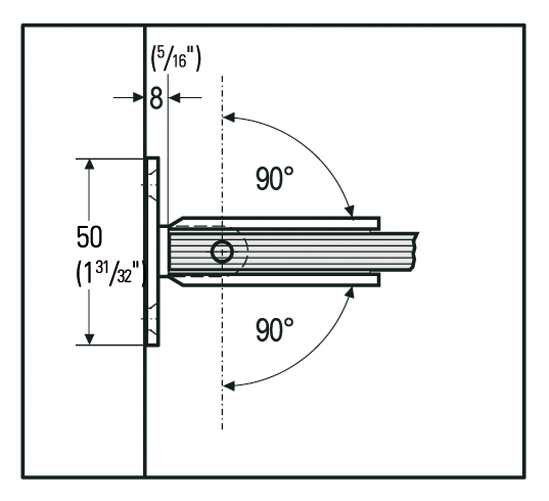 Barcelona Wall Mount Hinge