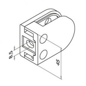 Model 25 Flat Base 304 Grade Satin Stainless Steel Clamp up to 12.76mm