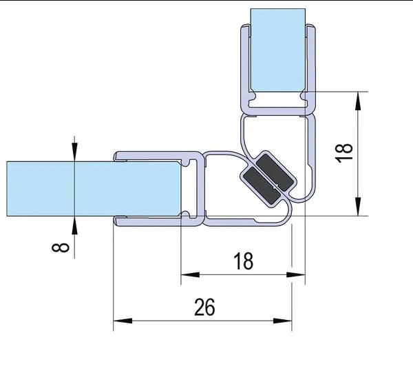 Magnetic Seal for 90 Deg. Corner Access
