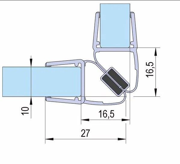 Magnetic Seal for 90 Deg. Corner Access