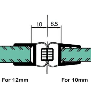 Magnetic Seal 180 Deg. For 10-12mm Glass