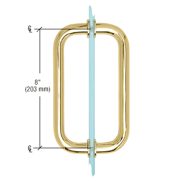 Shower Door D Handle 203mm - Polished Brass