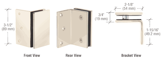 Geneva Wall Mount Clamp with Fixing Leg - Polished Nickel