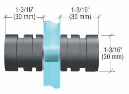 SDK106 Shower Door Knob Set - Matt Black