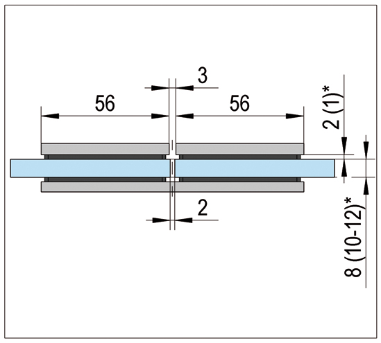 Bilbao 180 Deg. Chrome Glass to Glass Connector