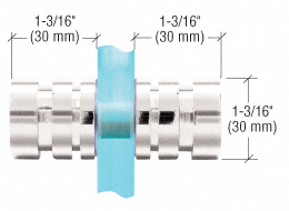 SDK106 Shower Door Knob Set - Polished Nickel