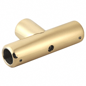 T Connector for Support Bar - Polished Brass
