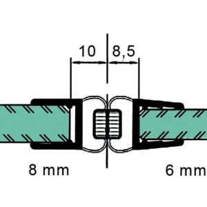 Magnetic Seal 180 Deg for 6-8mm Glass