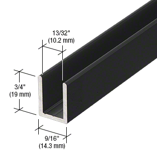 Matt Black Shower U Channel