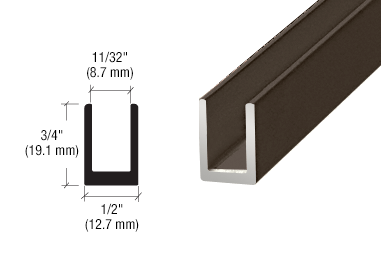 Oil Rubbed Bronze Shower U Channel - 8mm