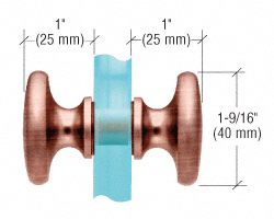 SDK100 Traditional Shower Knob Set - Antique Brushed Copper